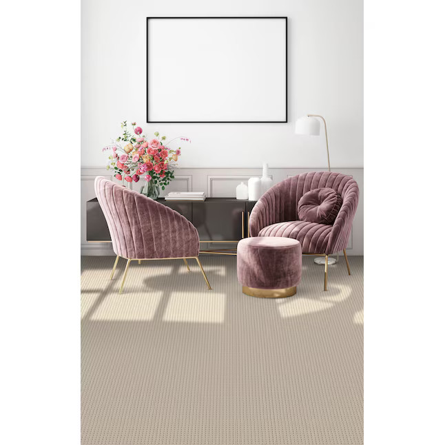 STAINMASTER Revitalized Natural Off-white 34.1-oz sq yard Nylon Level Loop Indoor Carpet | Lowe's