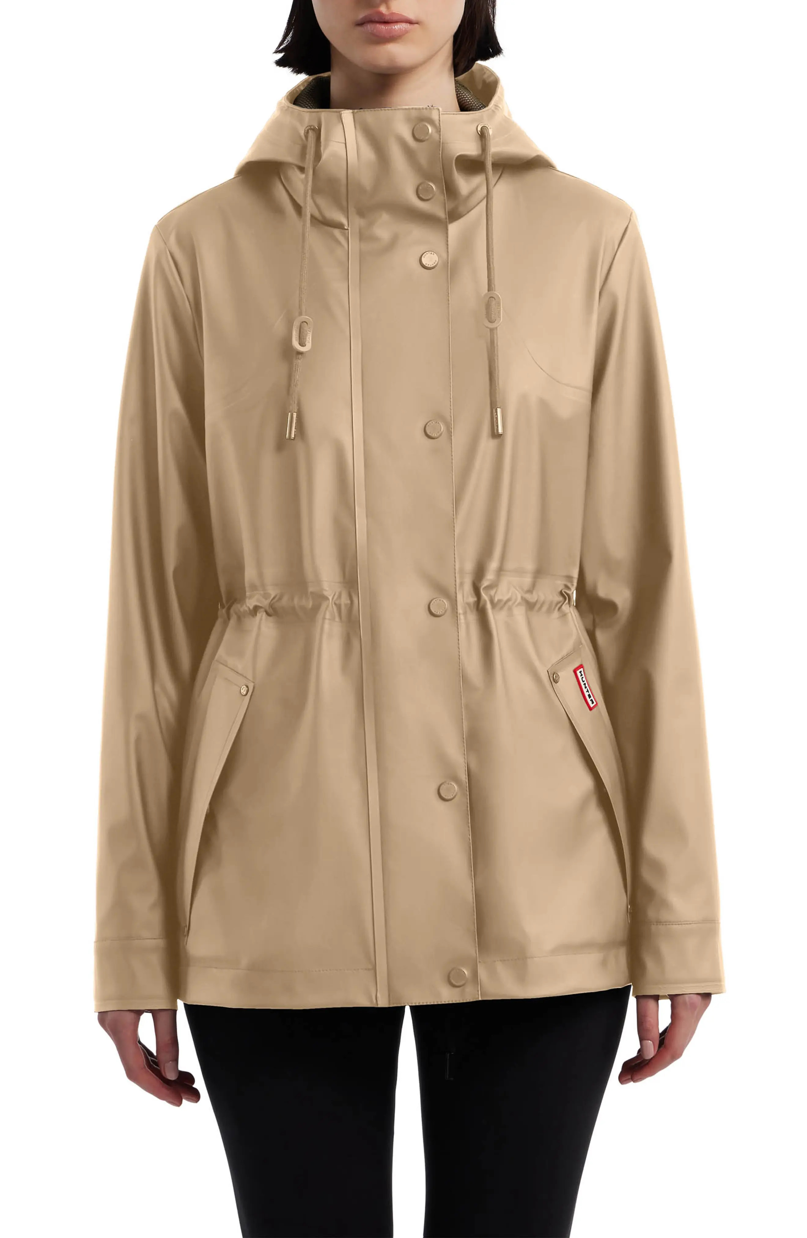 Hunter Abbey Short Rubberized Rain Jacket in Hunter Green at Nordstrom Rack, Size Large | Nordstrom Rack