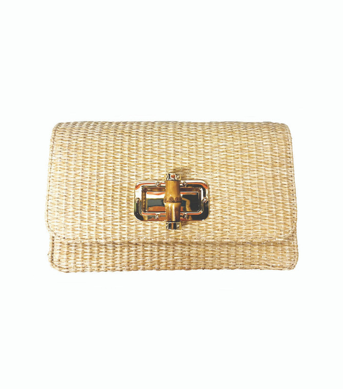 Lilly - Straw Clutch - Bamboo Toggle | Lisi Lerch Inc