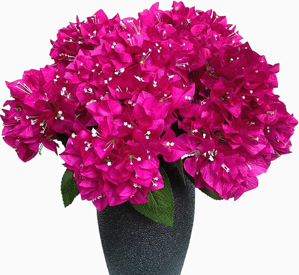 Set of 4pcs - Artificial Bougainvillea Bush Silk Flowers Bouquet Rich Blossom for Home Garden Wed... | Amazon (US)