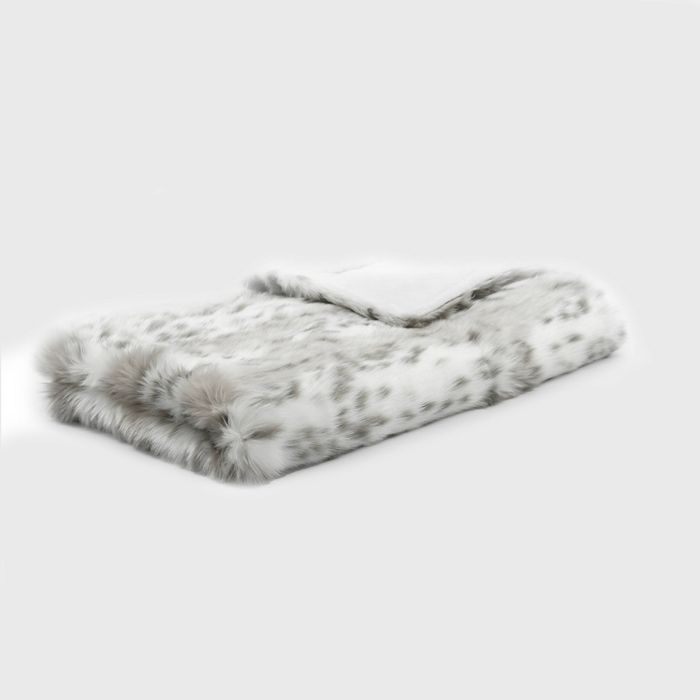 50"x60" Snow Leopard Faux Fur Throw Blanket - Evergrace | Target