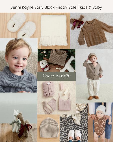 Jenni Kayne Early Black Friday Sale for Kids & Baby. Use code early20 for 20% off all kid apparel & gifts. 

Get your mini-me the cutest blue knit sweater or the coziest little shearling booties. Or gift the kids in your life a cashmere beanie to keep their head warm & stylish. 

Have a friend expecting a baby, the knit llama and soft alpaca throw make a gray holiday gift. Then gift the expecting mother maternity hospital essentials via Jenni Kayne's Hatch to Hospital bundle.

