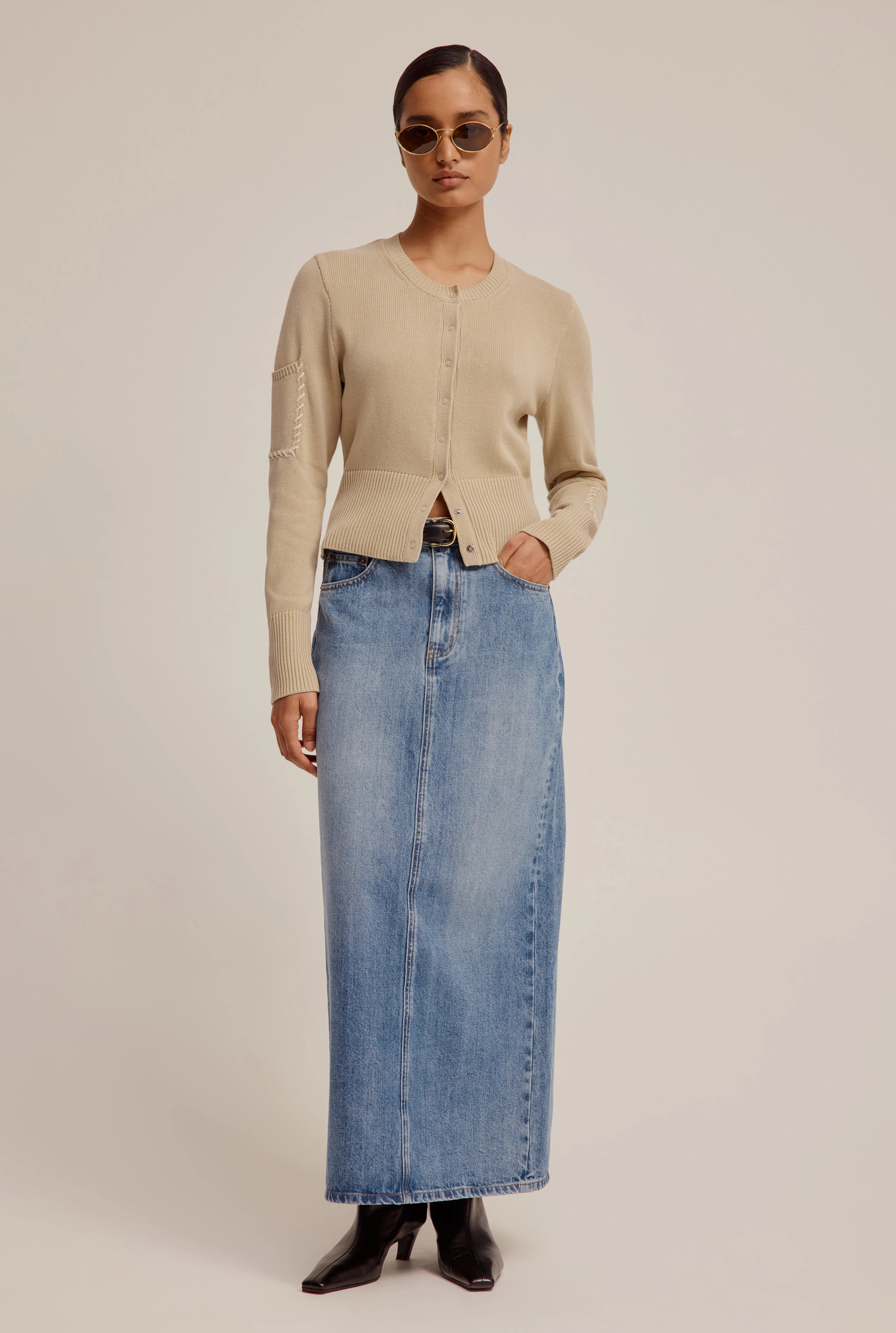 Denim Column Skirt | Venroy AU