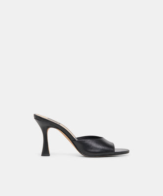 ROSHA HEELS BLACK LEATHER | DolceVita.com