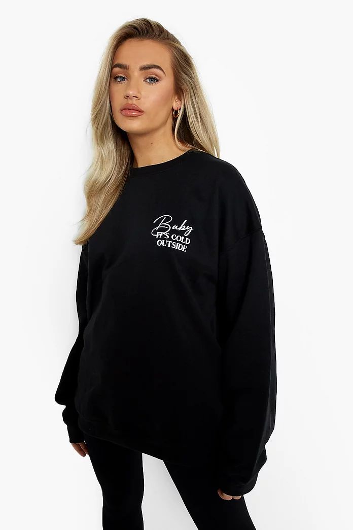 Baby Its Cold Outside Christmas Sweater | Boohoo.com (US & CA)