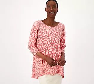 Peace Love World Boheme Hi-Low Hem Knit Tee - QVC.com | QVC