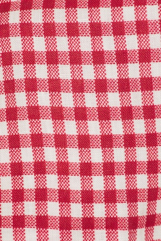 Linen Shirt Tie Top in Gingham Red | Revolve Clothing (Global)