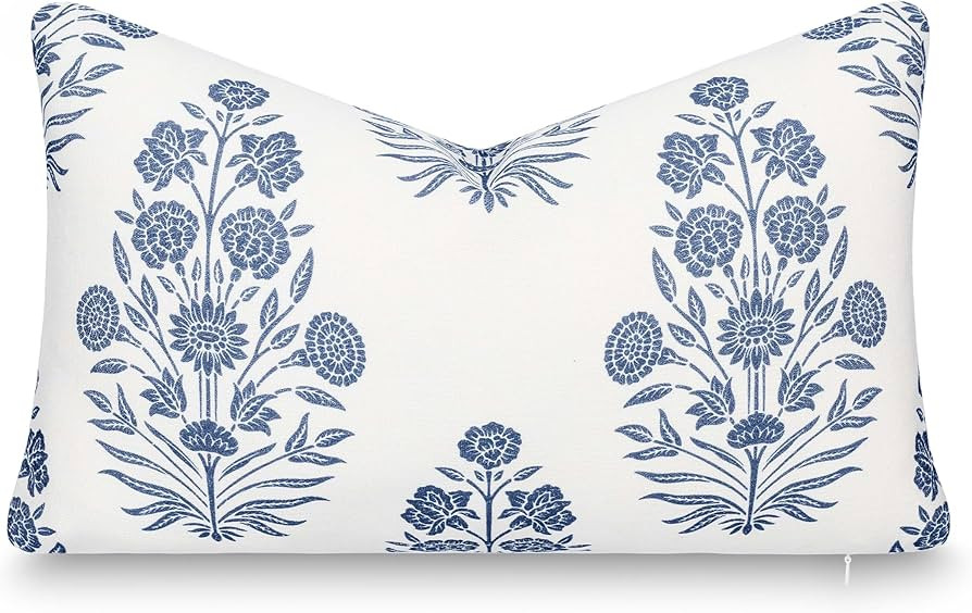 Crumbs Home California Casual Coastal Indoor Outdoor Lumbar Pillow Cover, 12"x20" Water Repellent... | Amazon (US)