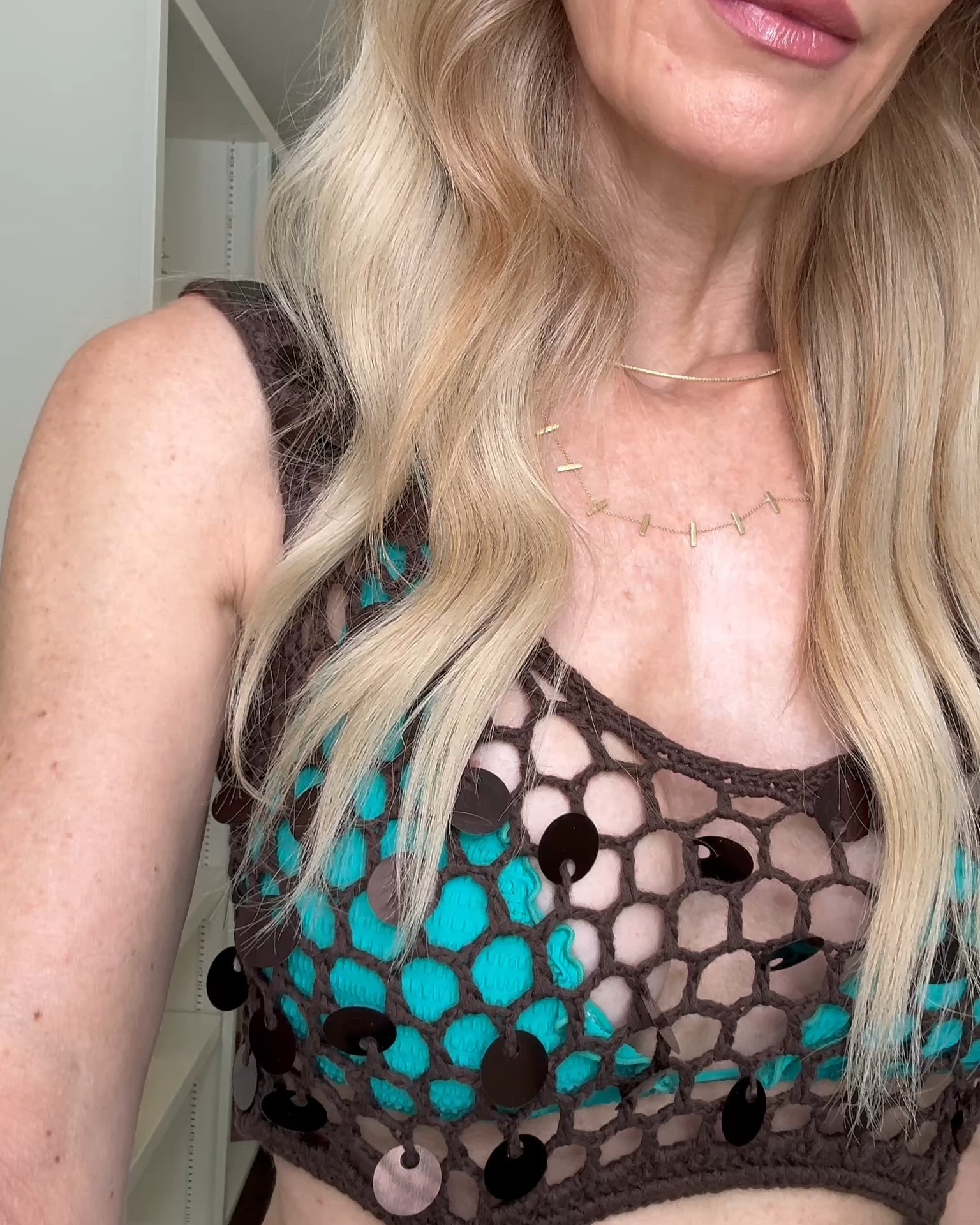 This turquoise blue bikini is such a dream! The color is absolutely gorgeous, the quality is amazing, and I love the luxe gold hardware detail. It’s the perfect flattering swimsuit that looks and feels much more expensive than it is.

I paired it with this stunning beaded brown maxi cover-up, and I am obsessed with the details! The beautiful beading, the elegant maxi length, and the elevated look make it feel like a designer piece—yet it’s under $100!

✨ Bikini: wearing a size Small top and Small bottom (runs true to size)
✨ Cover-up: wearing an XS

A chic vacation-ready look without the designer price tag

#LTKootd #LTKSwim #LTKOver40