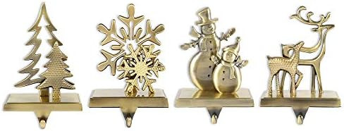 Little grass Set of 4 Christmas Stocking Holder Xmas Stocking Hangers for Fireplace Mantle Free S... | Amazon (US)