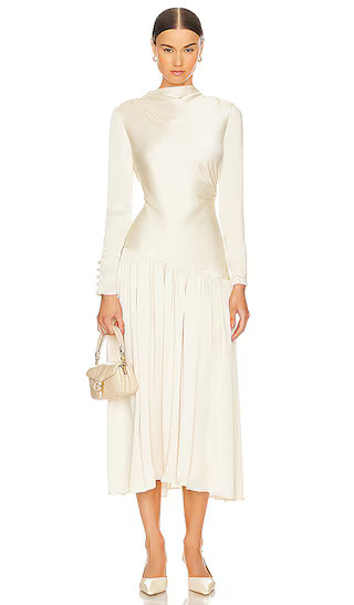 Odella Midi Dress in Ivory | Revolve Clothing (Global)