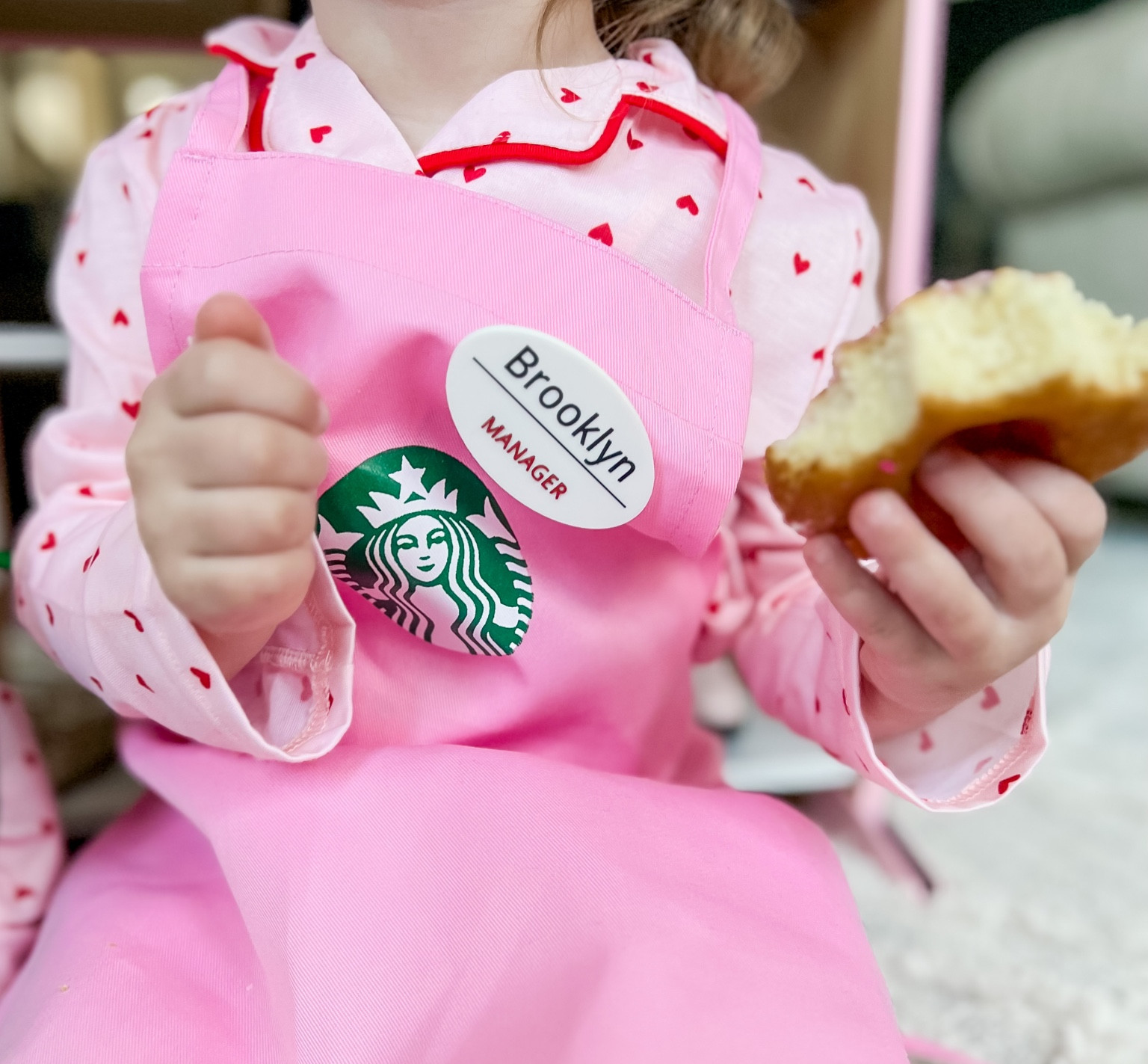 Starbucks apron & name tag 🏷️ 
.
.
.
#baby #toddler #starbucks #DIY 

#LTKfamily #LTKFind #LTKfit