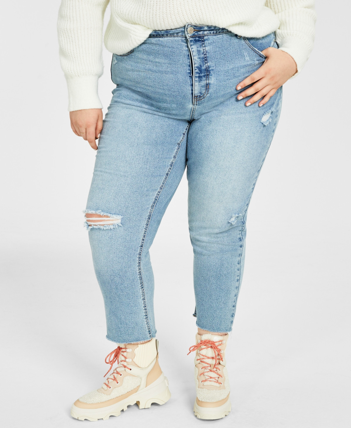 And Now This Trendy Plus Size Ripped Mom Jeans | Macys (US)