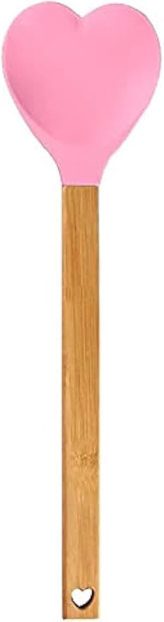 Generic Heart shaped silicone spatula – baking,stirring,pastry,kitchen utensil spoon – bamboo... | Amazon (US)