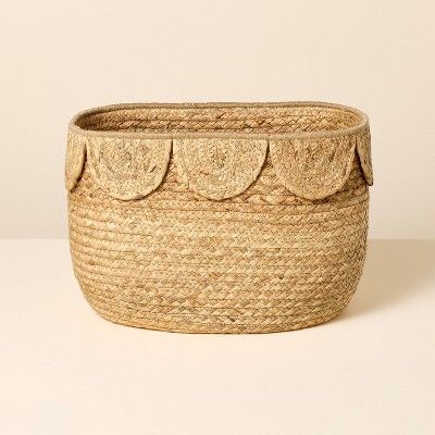 Natural Woven Scalloped Storage Basket - Hearth & Hand™ with Magnolia | Target