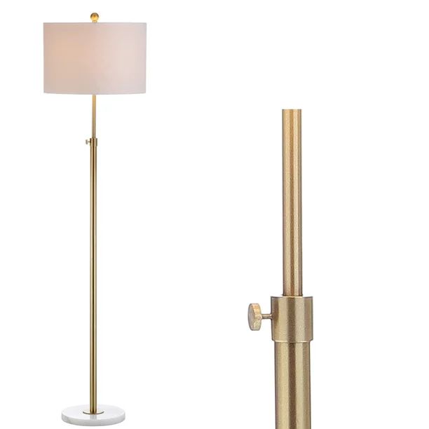 June 65" Adjustable Metal/Marble LED Floor Lamp, Brass | Walmart (US)