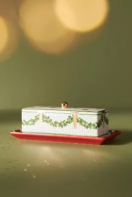 Festive Bistro Tile Butter Dish | Anthropologie (US)