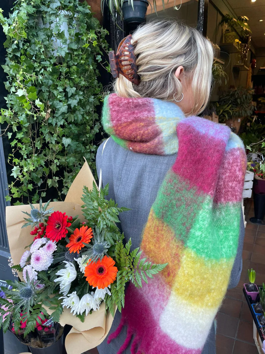 Checked Rainbow Scarf | Kiwi and Co