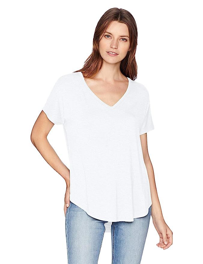 Amazon Brand - Daily Ritual Women's Jersey Short-Sleeve V-Neck Longline T-Shirt | Amazon (US)