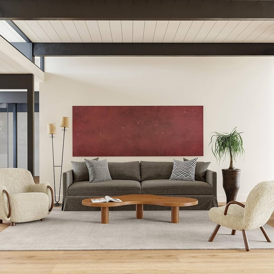 Rugs USA Arrel Speckled Wool-Blend Area Rug - 10x14 Area Rug Contemporary Dove Grey for Living Ro... | Amazon (US)