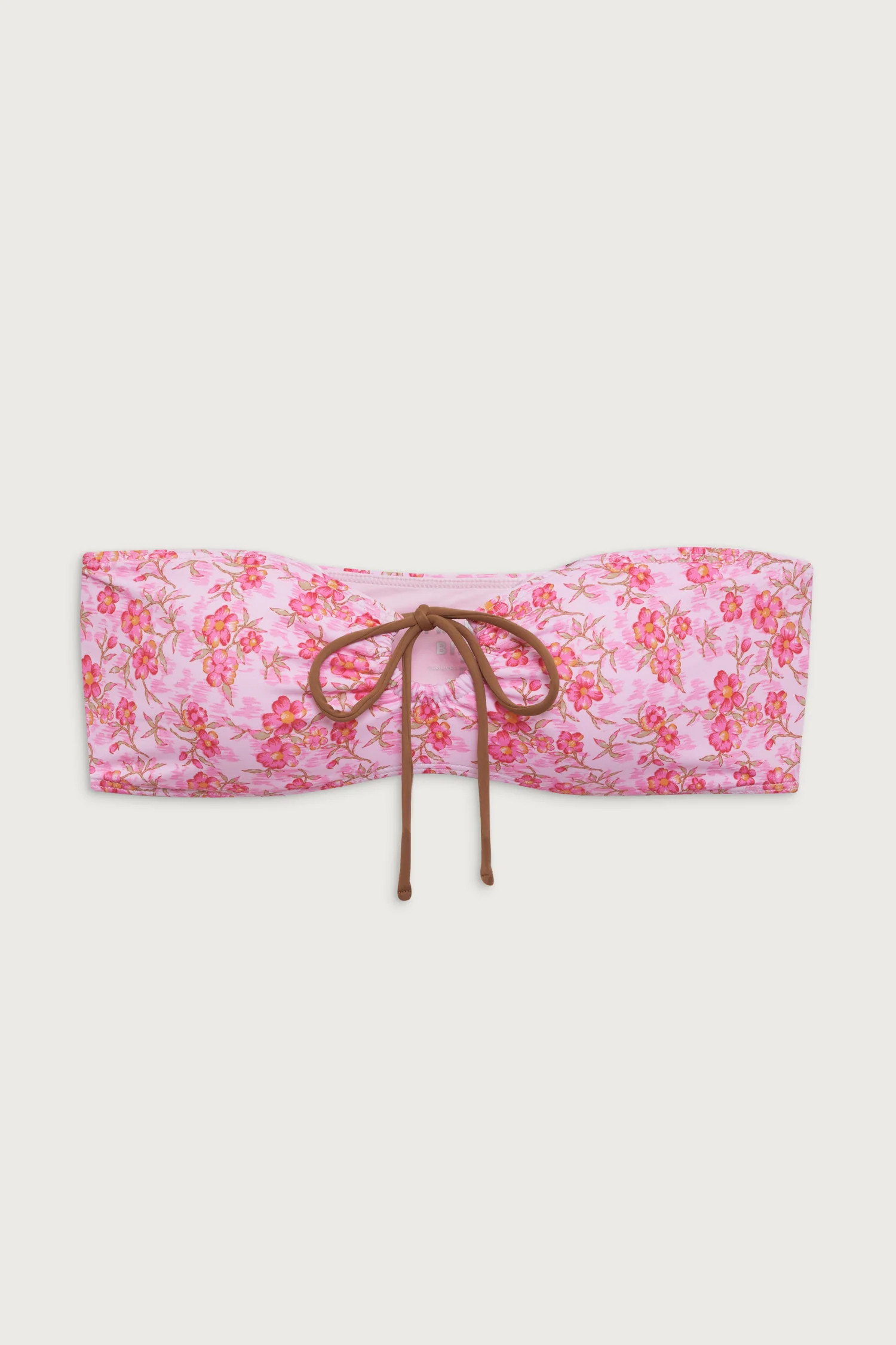 Meredith Floral Bandeau Bikini Top - Watercolor Hibiscus | Frankies Bikinis