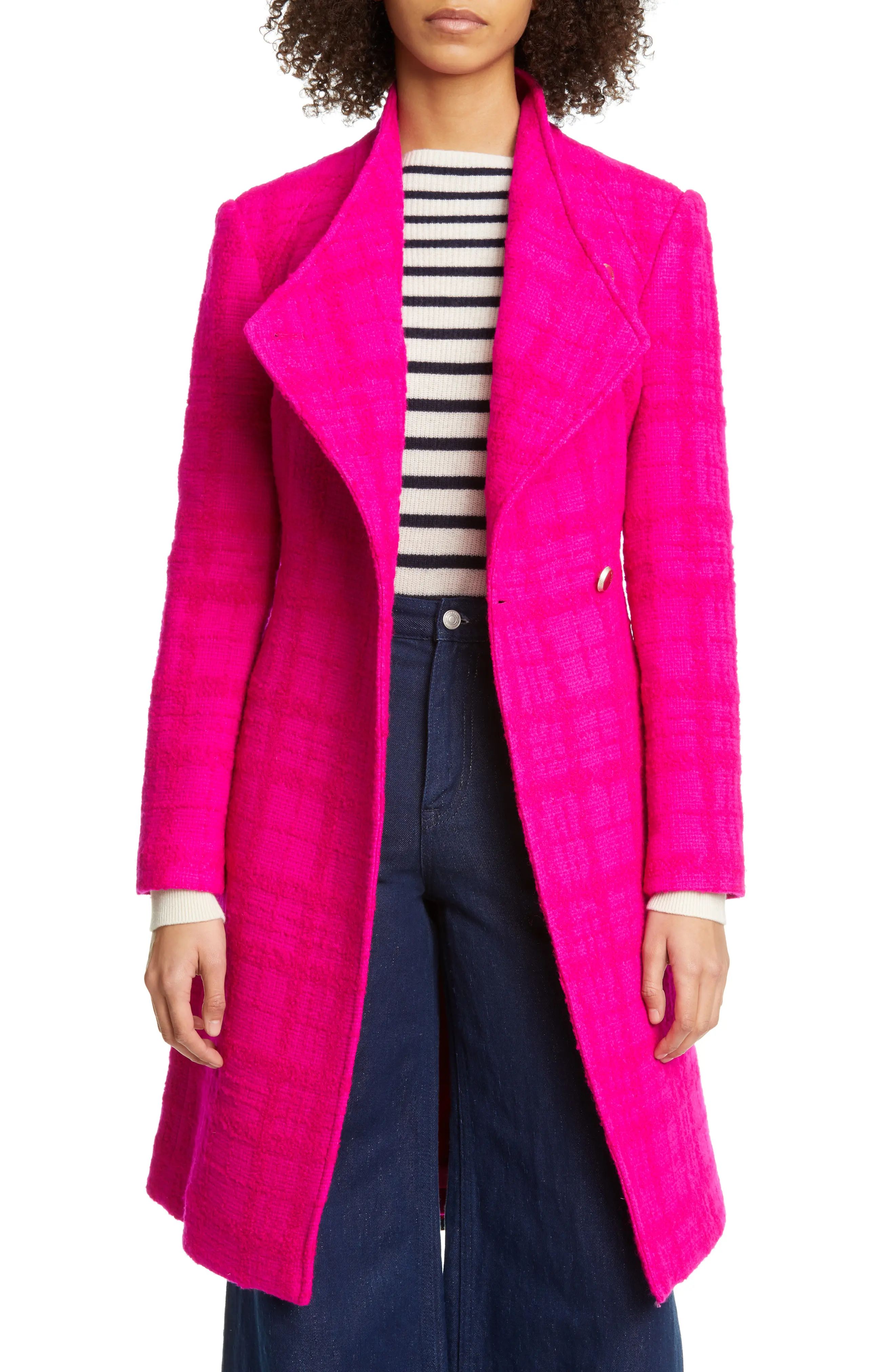 Women's Ted Baker London Ennala Shawl Collar Wool Blend Tweed Coat | Nordstrom