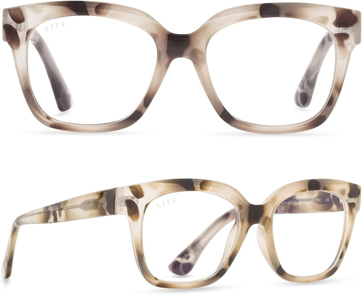 DIFF Ava Cream Tortoise Reading Glasses | Blue Light Blocking Oversized Readers | Lightweight Des... | Amazon (US)