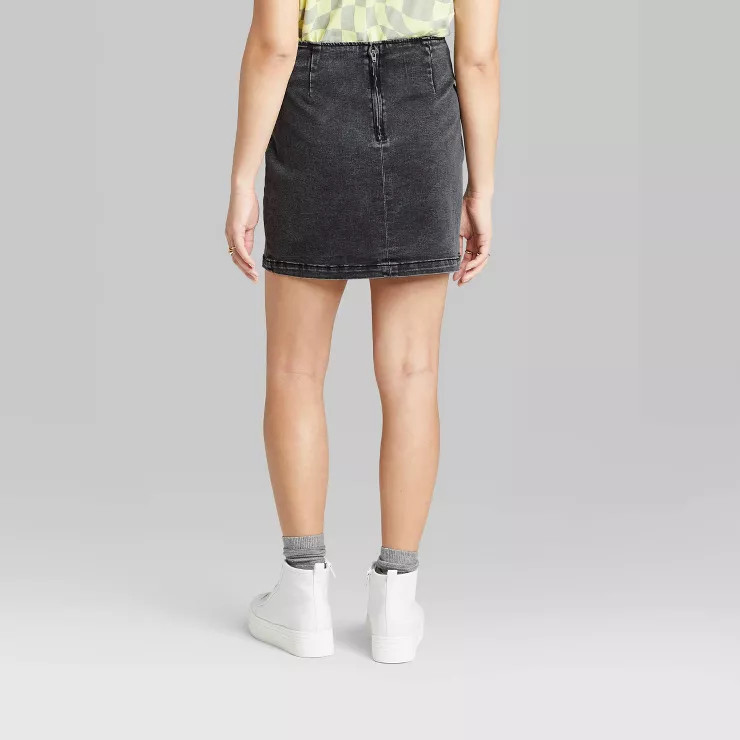 Women's Notch Front Seamed Denim Mini Skirt - Wild Fable™ | Target