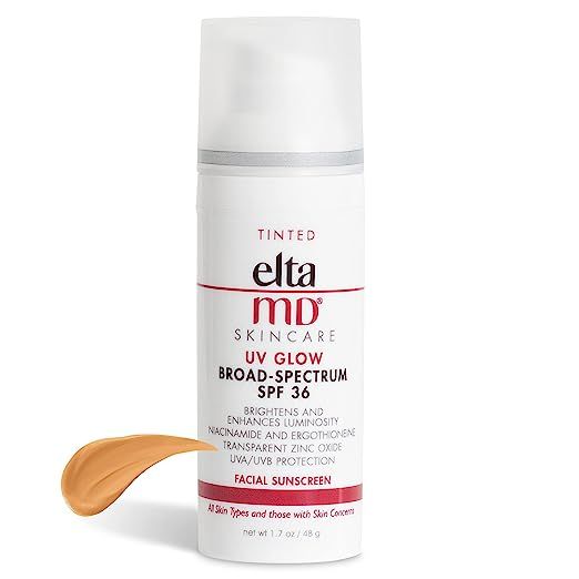 EltaMD UV Glow Tinted Moisturizer with SPF Face Sunscreen Broad-Spectrum SPF 36, Non-Greasy, Mine... | Amazon (US)