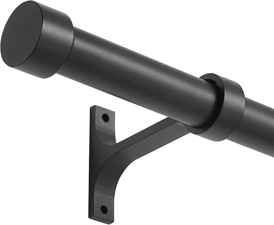 Lwiiom Matte Black Curtain Rods for Windows 28 to 48 Inch, Adjustable Drapery Rods with Aluminum ... | Amazon (US)