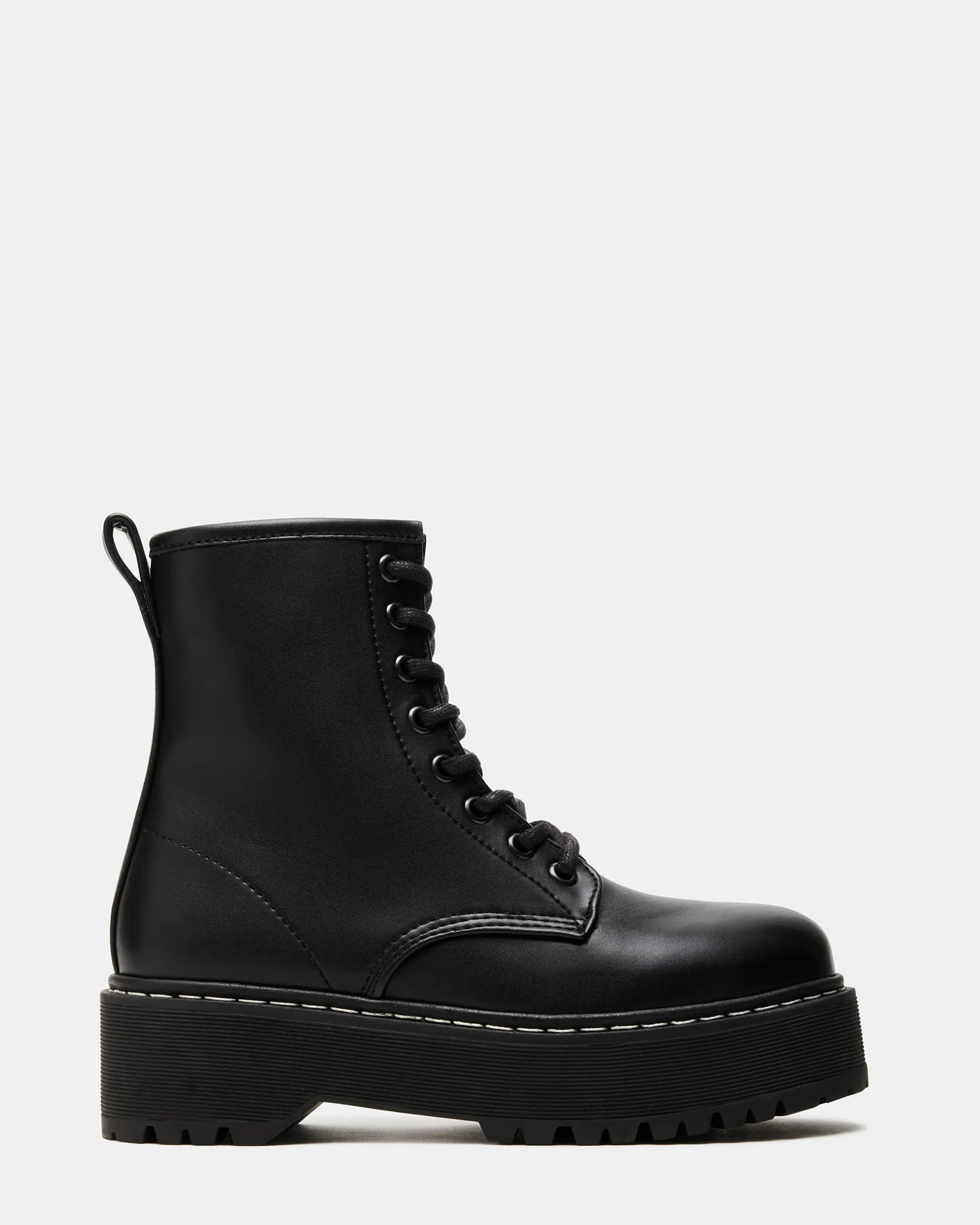 BETTYY Black Platform Combat Boots | Women's Designer Booties | Steve Madden (Canada)