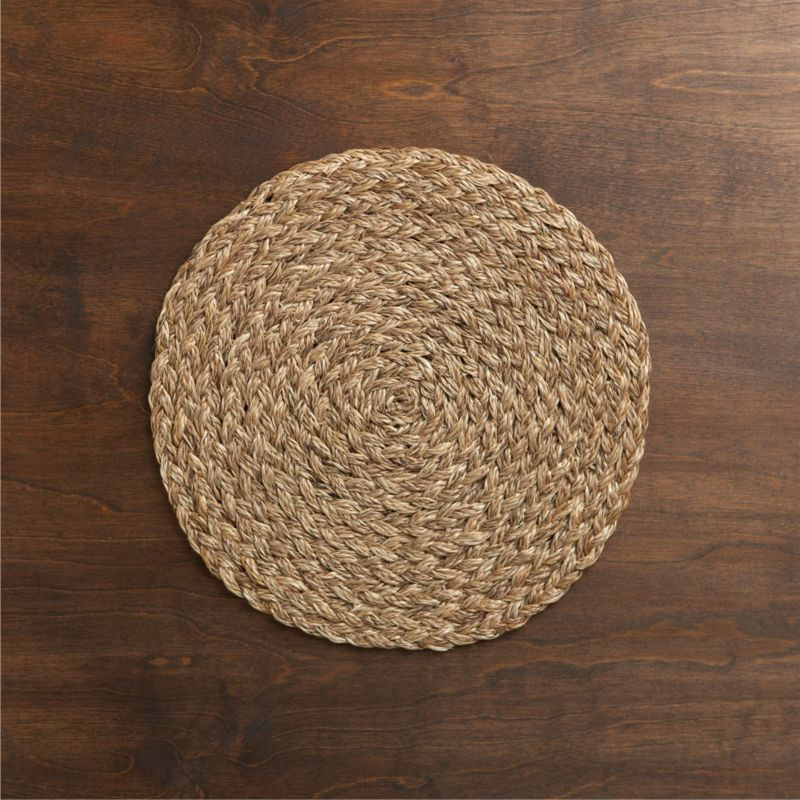 Bali Dark Abaca Woven Round Placemat + Reviews | Crate & Barrel | Crate & Barrel