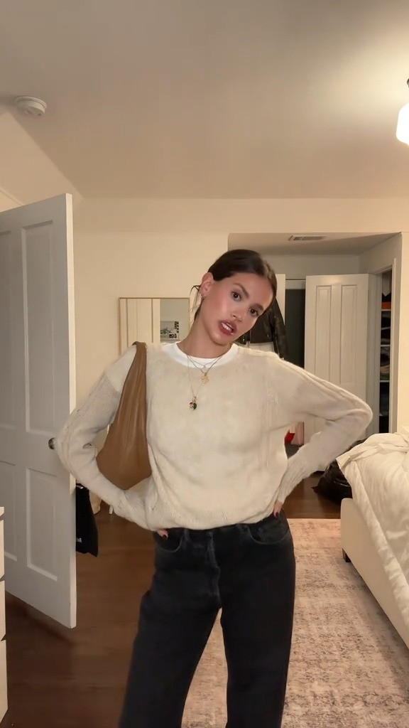 This sweater is super old, but my fav Reformation sweater will give you a similar look! Also got some questions on my lip color so linked that too ❤️ 

 #LTKSeasonal #LTKVideo #LTKStyleTip