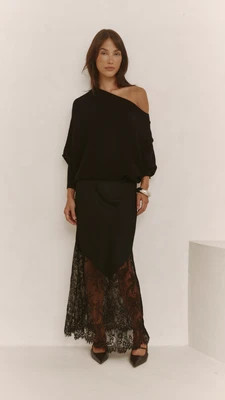 Solene Lace Skirt - Black | Charli