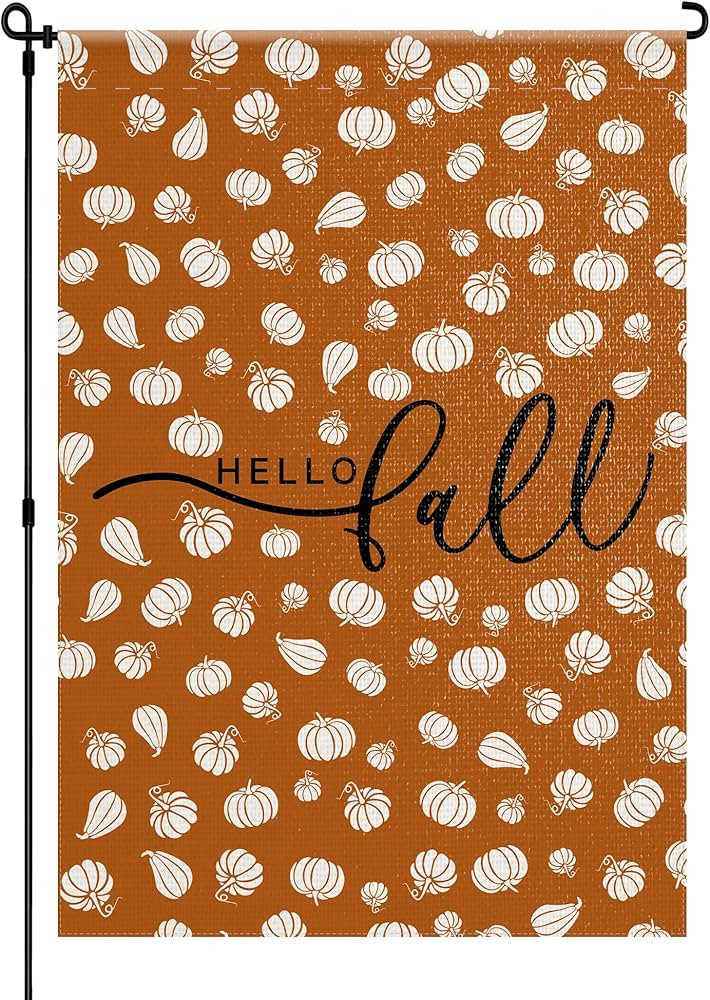 Fall Garden Yard Flag 12 x 18 Inch Outside Double Sided Burlap Pumpkin Welcome Flag Farmhouse Hol... | Amazon (US)