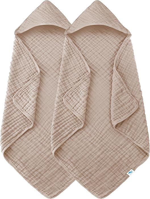 SWEET DOLPHIN Muslin Hooded Baby Bath Towels - 2 Pack 100% Cotton Towel for Babies, Infants, Todd... | Amazon (US)