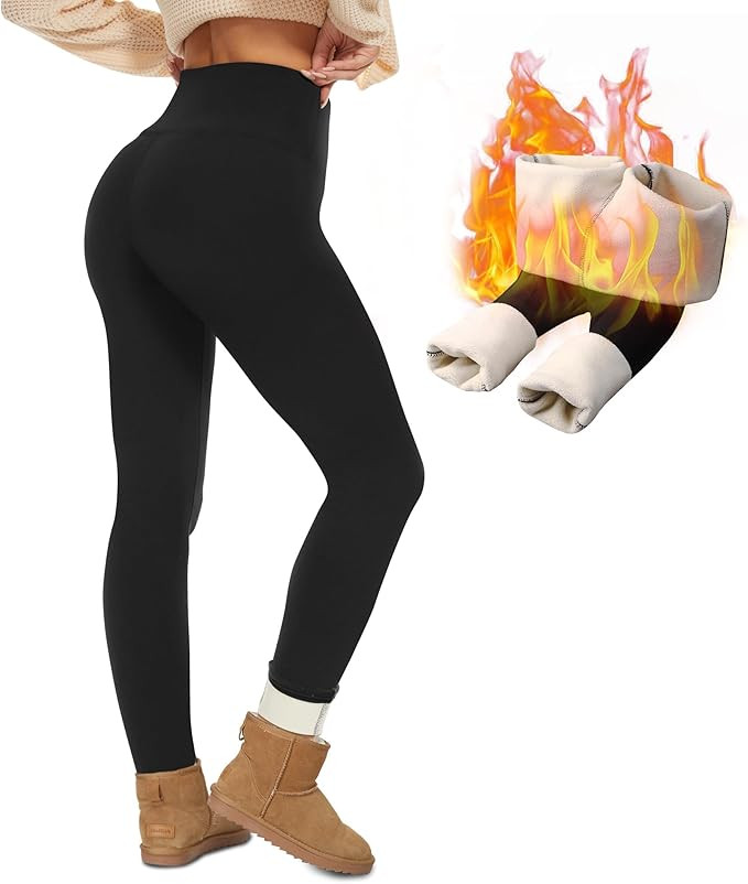 NexiEpoch Fleece Lined Leggings Women - Thermal Thick Winter Warm High Waisted Tummy Control Soft... | Amazon (US)