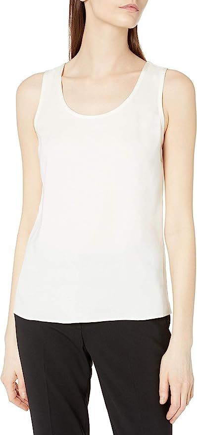 Lark & Ro Women's Sleeveless Satin Trim Woven Tank Top | Amazon (US)