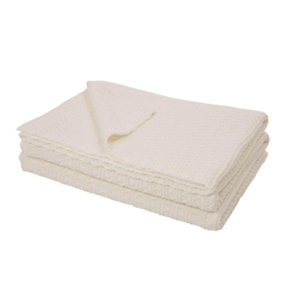 60"" x 50"" Knitted Acrylic Throw Blanket White - Glitzhome | Target