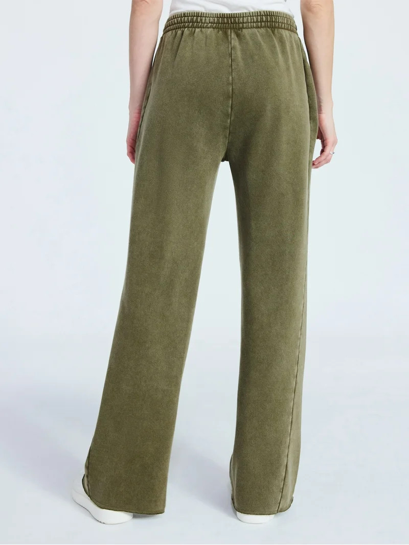 Scoop Women\u2019s and Women's Plus Mineral Washed Fleece Flare Leg Sweatpants, Sizes XS-4X | Walmart (US)