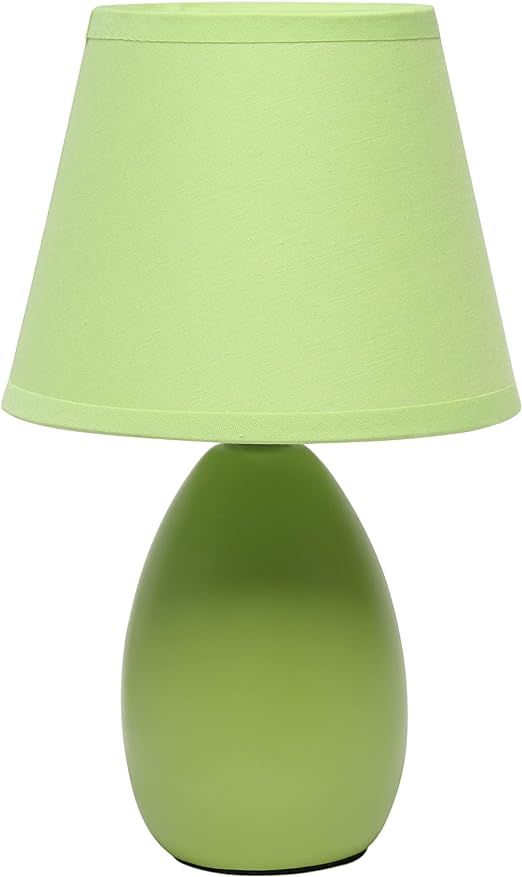 Simple Designs LT2009-GRN Mini Egg Oval Ceramic Table Desk Lamp, Green | Amazon (US)