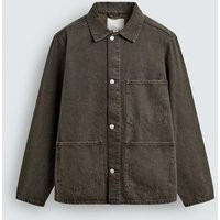 Zara - Denim Pocket Jacket - Men - Dark Khaki - Men | Zara US