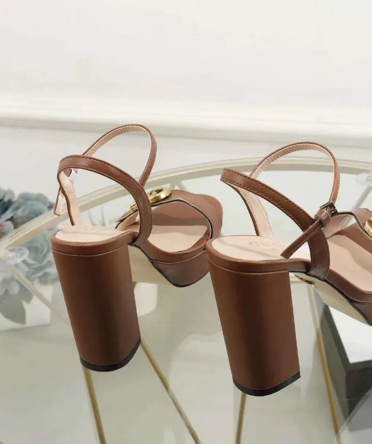 Hot Sale-hot selling women's casual chunky heel sandals leather shoes girls fashion sexy red thic... | DHGate