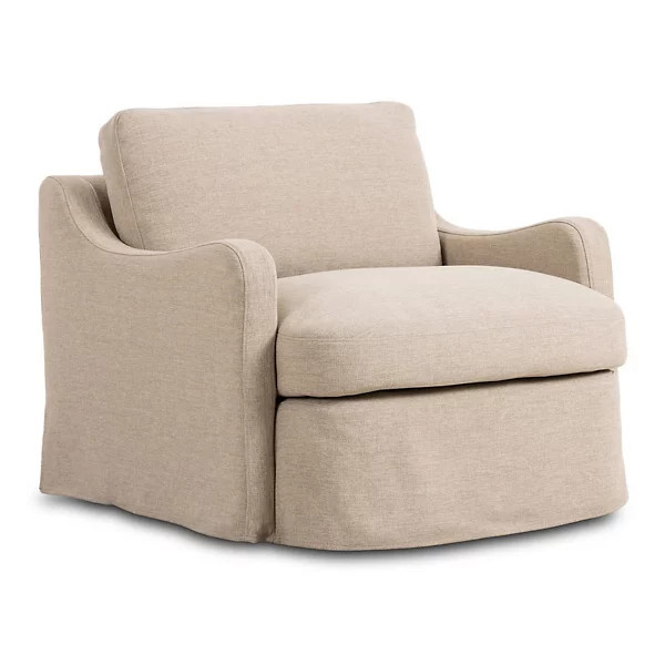Aurelia Slipcover Outdoor Swivel Chair | Lumens