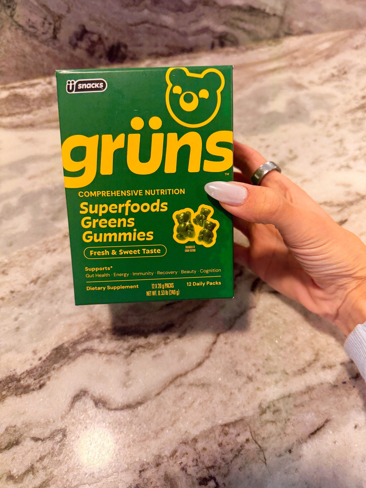Grüns greens gummies 🌿

I’ve been taking these Grüns greens gummies for about a year and a half. I was originally looking for vitamins that included iron and was pleasantly surprised they actually taste good. Easy and fun way to get your nutrients in every day.

#LTKselfcare #LTKOver40 #LTKmorningroutine