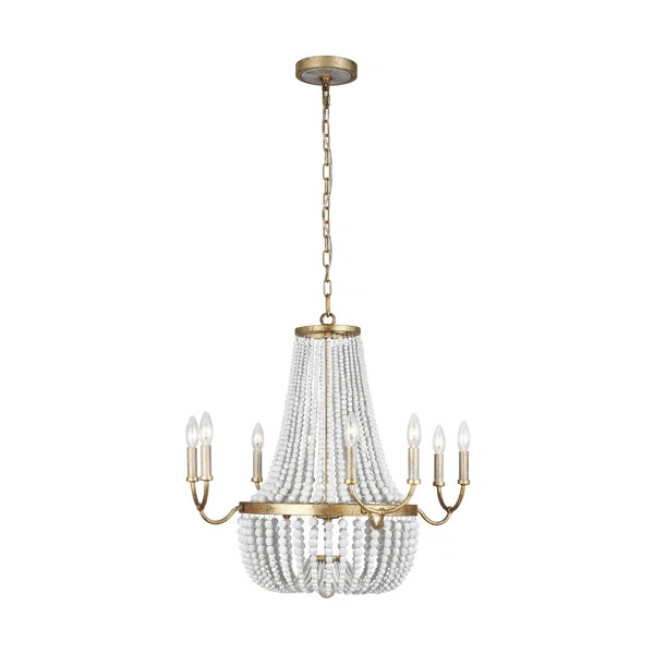 Quan 8 - Light Candle Style Empire Chandelier with Crystal Accents | Wayfair North America