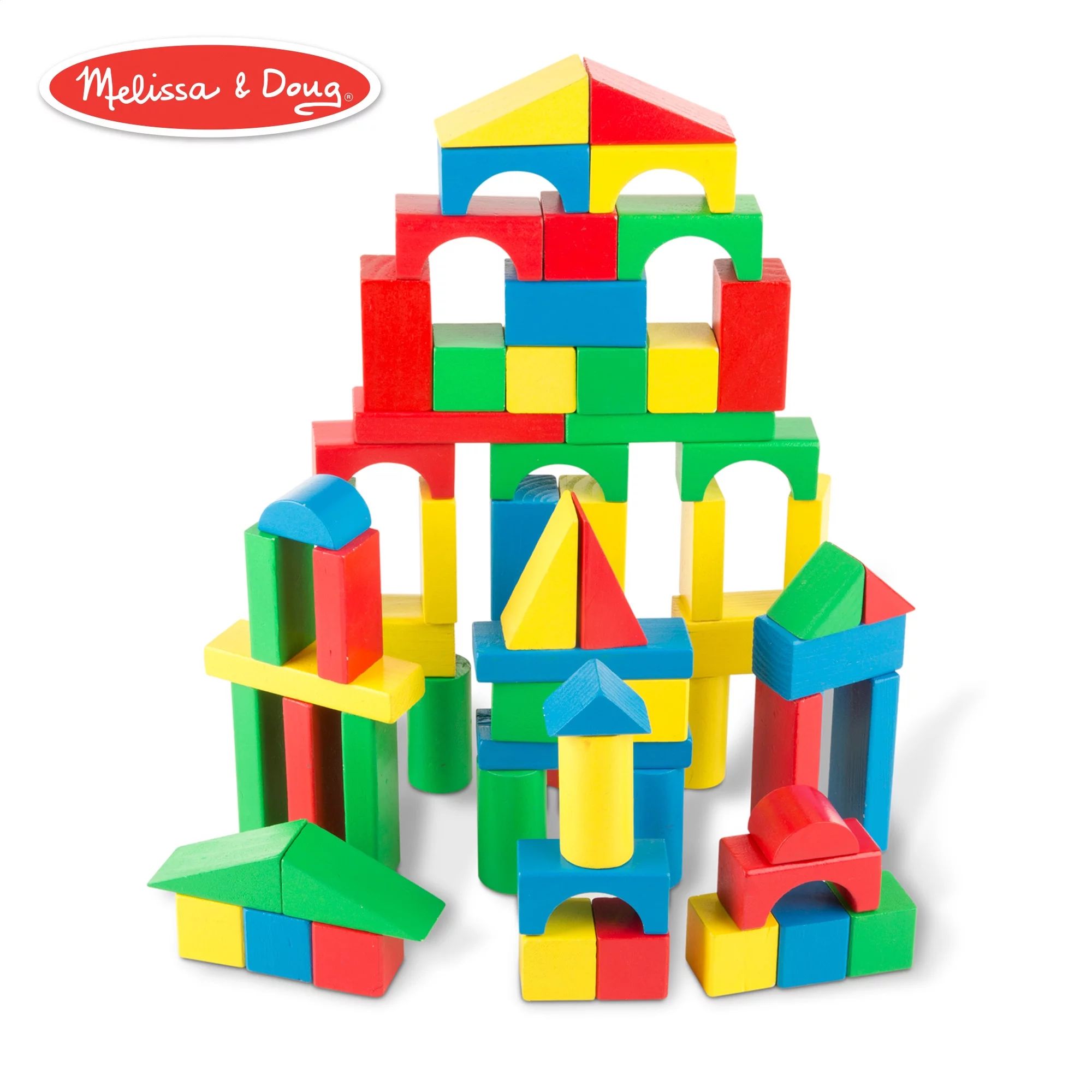 Melissa & Doug 100 Wood Blocks Set | Walmart (US)