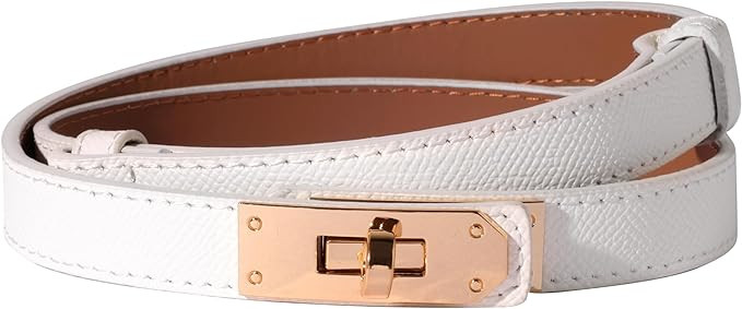 Women Skinny Leather Belt Solid Color Alloy Turn Lock Adjustable Waistband for Dresses Jeans Coat... | Amazon (US)