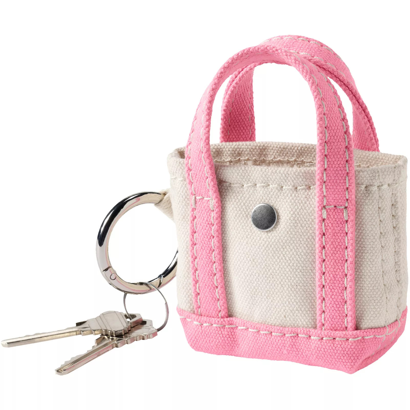 Lands' End Mini Canvas Tote Charm, Natural Fresh Pink | Kohl's