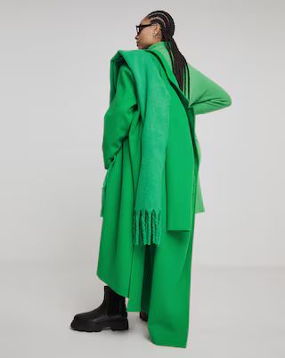 Green Faux Wool Maxi Coat | Simply Be (UK)